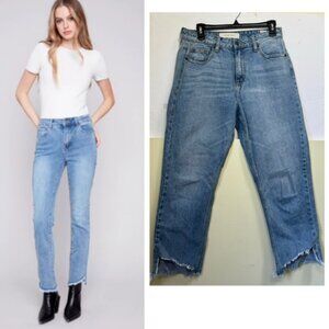 Hidden Jeans Bootcut Straight Jeans Raw Frayed Hem Mid Rise Waist Zip Pocket 29